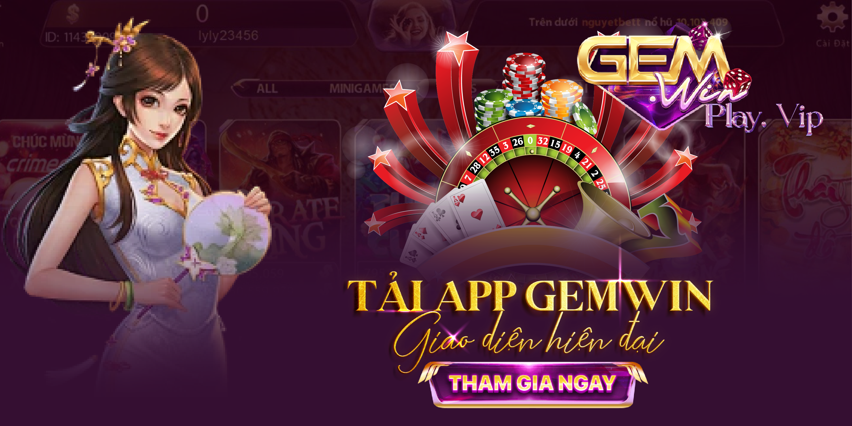 Tải app Gemwin - Giao diện hiện đại mới 2024